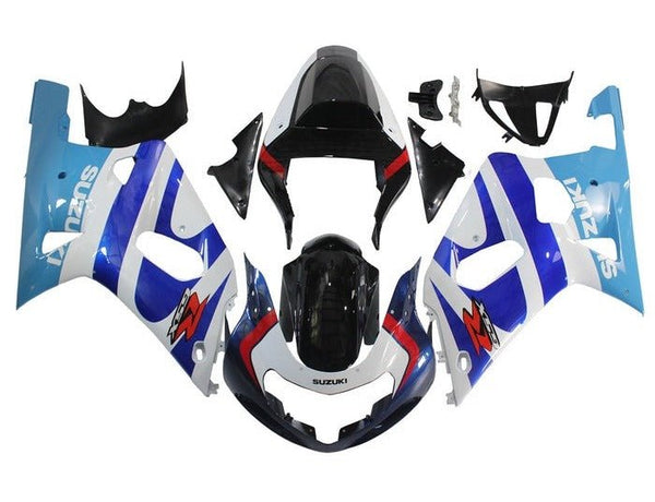 Suzuki GSXR750 Fairings (2000-2003) White, Triple Blue, Black at KingsMotorcycleFairings.com