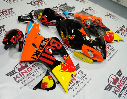 Suzuki GSXR750 Fairing set (2004-2005) Black, Orange, Red Bull at KingsMotorcycleFairings.com