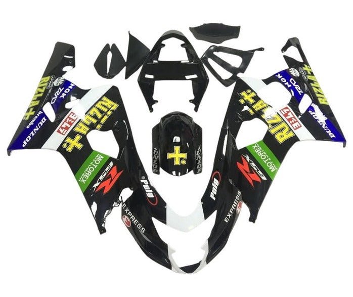 Suzuki GSXR750 Fairings (2004-2005) Black, Yellow Rizla at KingsMotorcycleFairings.com