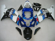 Suzuki GSXR 750 Fairing Kit (2004-2005) Blue Stripes, White, Black at KingsMotorcycleFairings.com