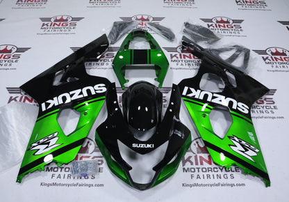 Suzuki GSXR750 Fairings (2004-2005) Green, Black Stripe from KingsMotorcycleFairings.com