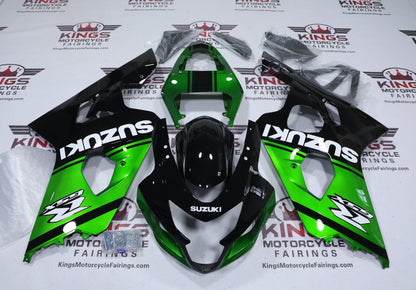 Suzuki GSXR750 Fairings (2004-2005) Green, Black, White from KingsMotorcycleFairings.com