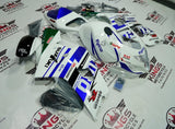 Suzuki GSXR 750 Fairings (2004-2005) White, Blue, Black & Green Tyco Stripes at KingsMotorcycleFairings.com