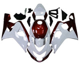 Suzuki GSXR750 Fairings (2004-2005) White, Dark Red at KingsMotorcycleFairings.com