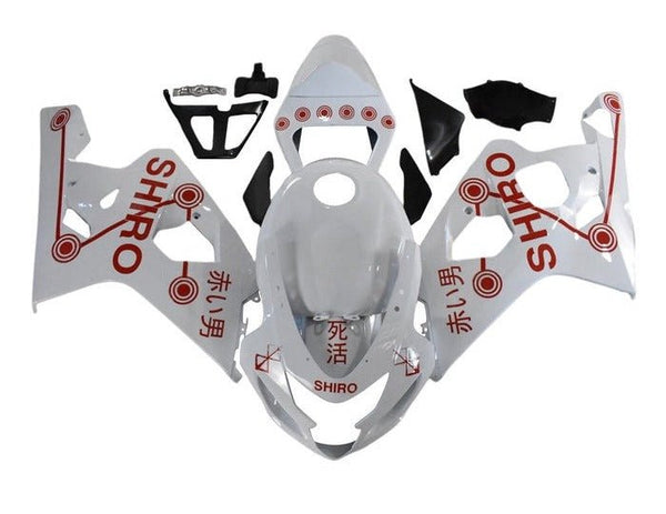 Suzuki GSXR750 Fairings (2004-2005) White, Red, Shiro at KingsMotorcycleFairings.com