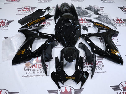 Suzuki GSXR750 Fairings (2006-2007) Black, Chrome Gold from KingsMotorcycleFairings.com