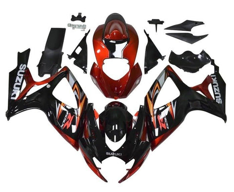 Suzuki GSXR 750 Fairings (2006-2007) Black, Dark Red, Gray at KingsMotorcycleFairings.com