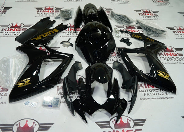 Suzuki GSXR750 Fairings (2006-2007) Black, Gold at KingsMotorcycleFairings.com