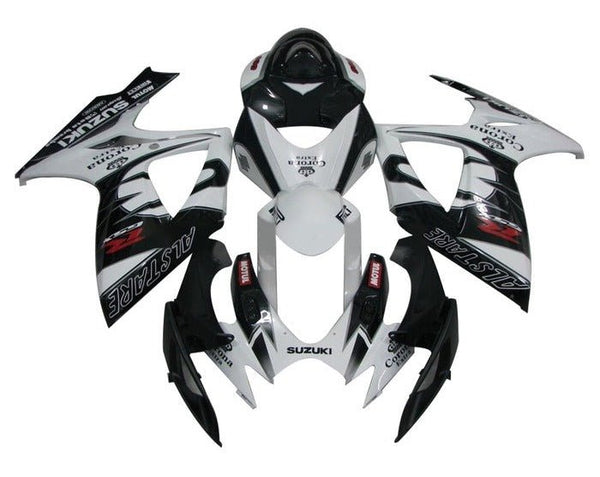 Suzuki GSXR 750 Fairings (2006-2007) Black, White Alstare at KingsMotorcycleFairings.com