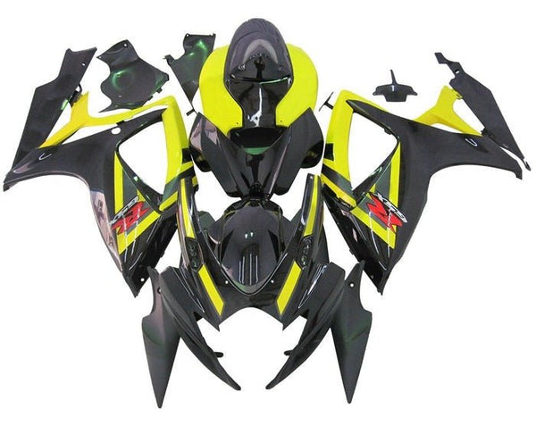 Suzuki GSXR 750 Fairings (2006-2007) Black, Yellow at KingsMotorcycleFairings.com