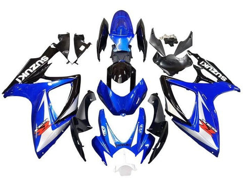 Suzuki GSXR 750 Fairings (2006-2007) Blue, Black, White, Red at KingsMotorcycleFairings.com