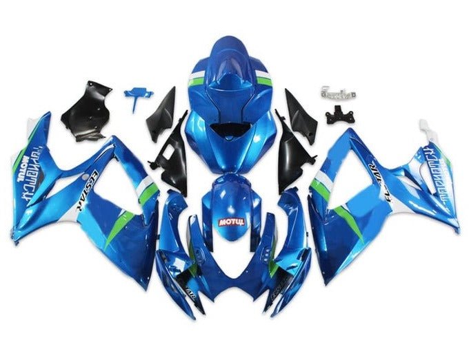 Suzuki GSXR 750 Fairings (2006-2007) Blue, White, Green Ecstar at KingsMotorcycleFairings.com
