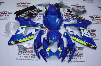 Suzuki GSXR750 Fairings (2006-2007) Blue, Yellow Neon, White at KingsMotorcycleFairings.com