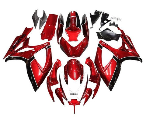 Suzuki GSXR 750 Fairings (2006-2007) Candy Red, Black, White at KingsMotorcycleFairings.com
