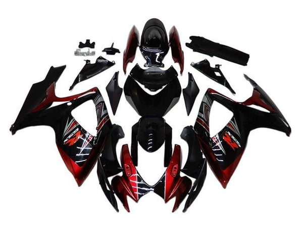 Suzuki GSXR 750 Fairings (2006-2007) Dark Red, Black, Silver at KingsMotorcycleFairings.com