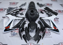 Suzuki GSXR750 Fairings (2006-2007) Faux Carbon Fiber, White, Black from KingsMotorcycleFairings.com