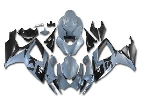 Suzuki GSXR 750 Fairings (2006-2007) Gray, Black at KingsMotorcycleFairings.com