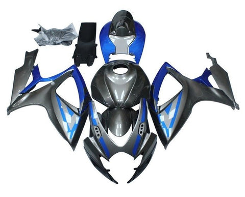 Suzuki GSXR 750 Fairings (2006-2007) Gray, Blue at KingsMotorcycleFairings.com