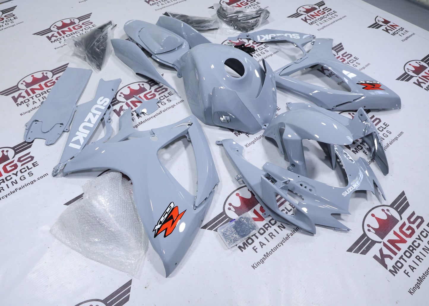 Suzuki GSXR750 Fairings (2006-2007) Gray, White, Red from KingsMotorcycleFairings.com