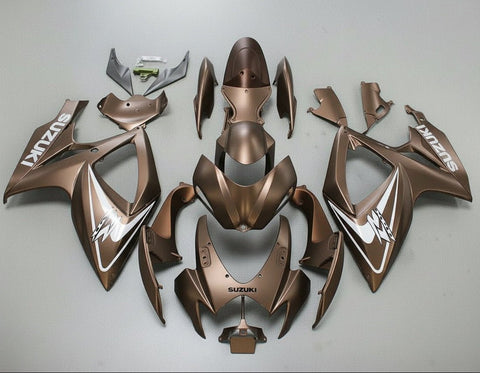 Suzuki GSXR750 Fairings (2006-2007) Matte Brown, White at KingsMotorcycleFairings.com