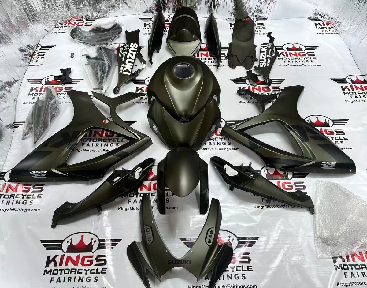 Suzuki GSXR750 Fairings (2006-2007) Matte Gunmetal Green at KingsMotorcycleFairings.com