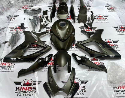 Suzuki GSXR750 Fairings (2006-2007) Matte Gunmetal Green at KingsMotorcycleFairings.com