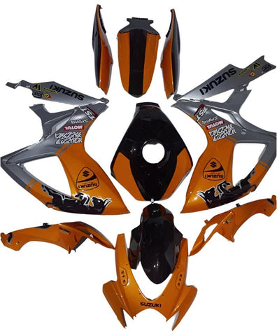 Suzuki GSXR 750 Fairings (2006-2007) Orange, Silver, Black Bull at KingsMotorcycleFairings.com