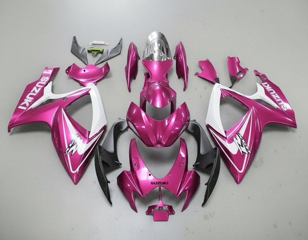 Suzuki GSXR750 Fairings (2006-2007) Pink, White at KingsMotorcycleFairings.com