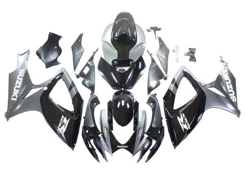 Suzuki GSXR 750 Fairings (2006-2007) Silver, Black, White at KingsMotorcycleFairings.com