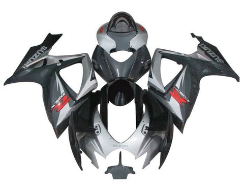 Suzuki GSXR 750 Fairings (2006-2007) Silver, Gray, Black, Red at KingsMotorcycleFairings.com