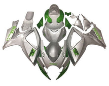 Suzuki GSXR 750 Fairings (2006-2007) Silver, Green at KingsMotorcycleFairings.com