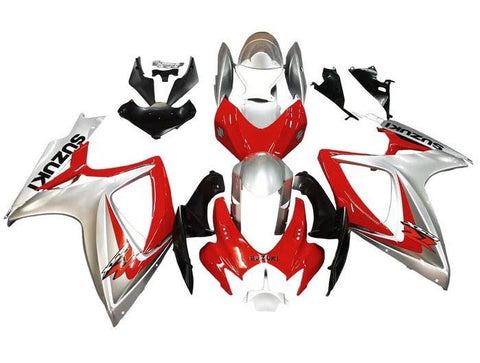 Suzuki GSXR 750 Fairings (2006-2007) Silver, Red, Black at KingsMotorcycleFairings.com