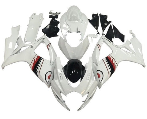 Suzuki GSXR 750 Fairings (2006-2007) White, Black, Red, Shark at KingsMotorcycleFairings.com
