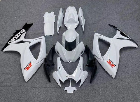 Suzuki GSXR 750 Fairings (2006-2007) White, Black, Red at KingsMotorcycleFairings.com
