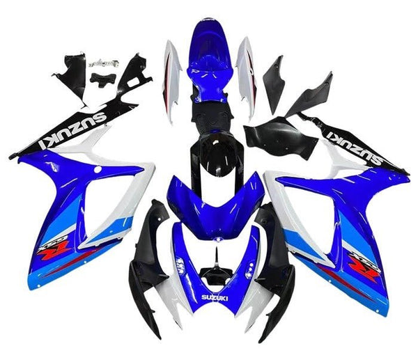 Suzuki GSXR 750 Fairings (2006-2007) White, Dual Blue, Red, Black at KingsMotorcycleFairings.com