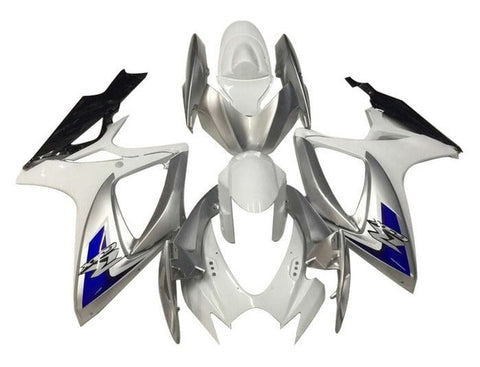 Suzuki GSXR 750 Fairings (2006-2007) White, Silver, Blue, Black at KingsMotorcycleFairings.com