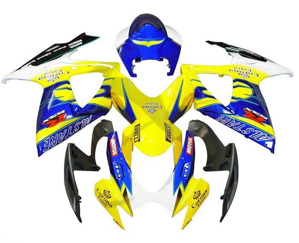 Suzuki GSXR 750 Fairings (2006-2007) Yellow, Blue Alstare at KingsMotorcycleFairings.com