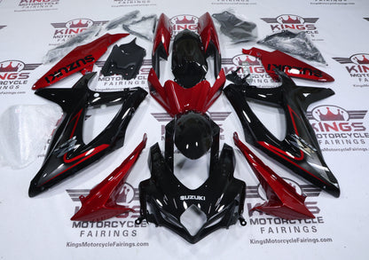 Suzuki GSXR750 Fairings (2008-2010) Black, Dark Red, Gray from KingsMotorcycleFairings.com.