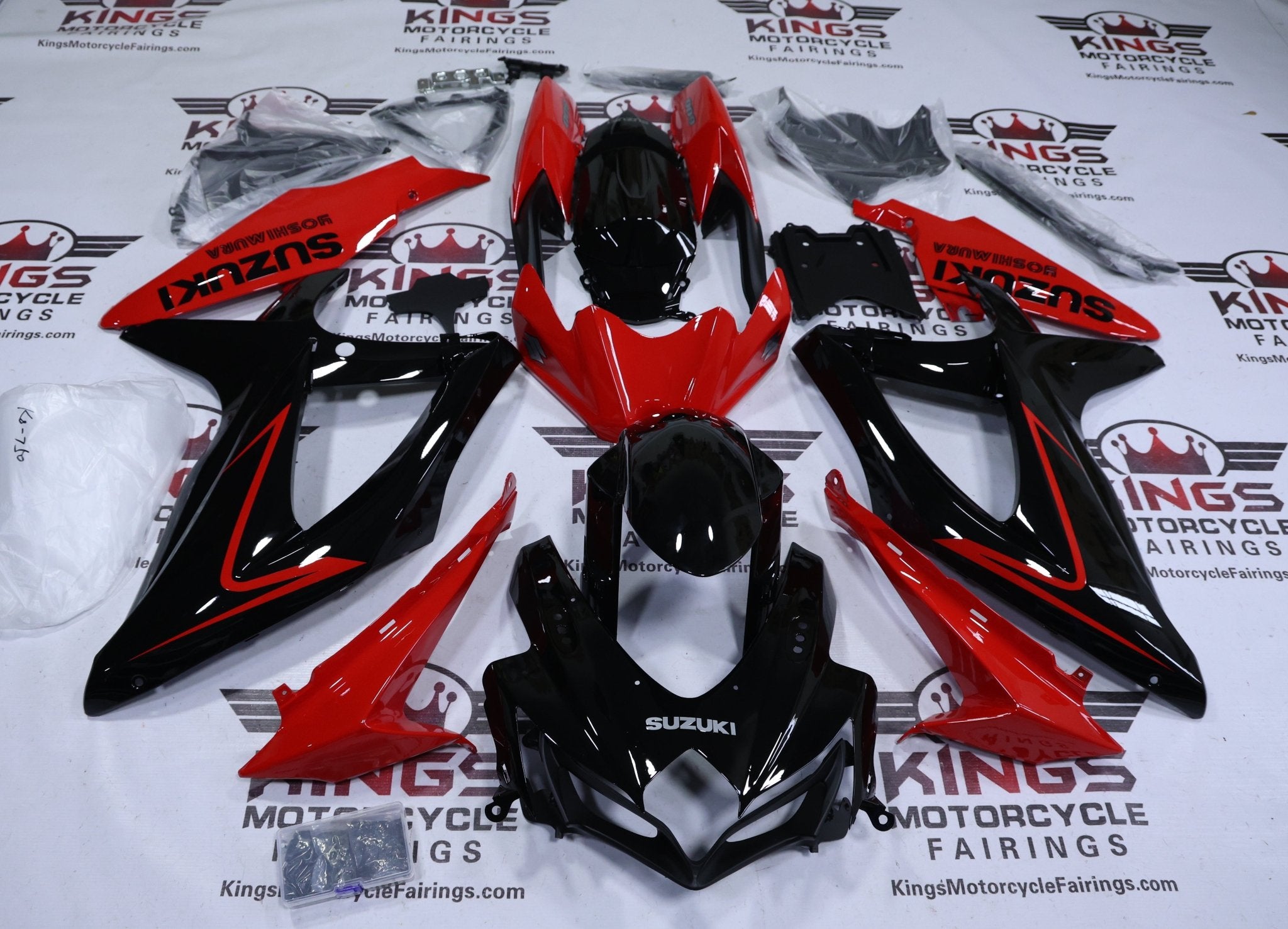 Suzuki GSXR750 Fairings (2008-2010) Black, Red Yoshimura at KingsMotorcycleFairings.com