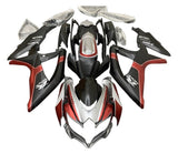 Suzuki GSXR 750 Fairings (2008-2010) Matte Black, Dark Red, Silver at KingsMotorcycleFairings.com
