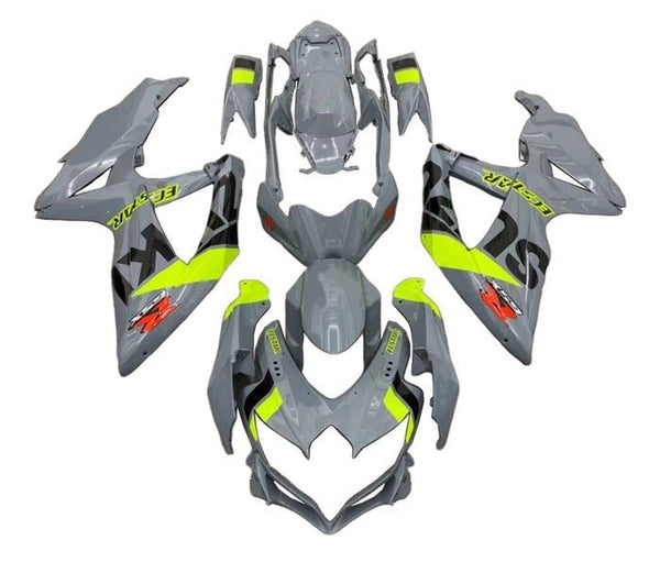 Suzuki GSXR 750 Fairings (2008-2010) Nardo Gray, Black, Neon Yellow at KingsMotorcycleFairings.com