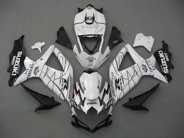 Suzuki GSXR 750 Fairings (2008-2010) White, Black Alstare at KingsMotorcycleFairings.com
