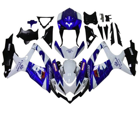Suzuki GSXR 750 Fairings (2008-2010) White, Blue, Black Corona at KingsMotorcycleFairings.com