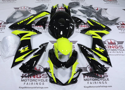 Suzuki GSXR750 Fairings (2011-2024) Black, Neon Yellow from KingsMotorcycleFairings.com