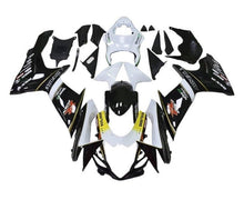 Suzuki GSXR 750 Fairings (2011-2024) Black, White, Gold Stripe at KingsMotorcycleFairings.com