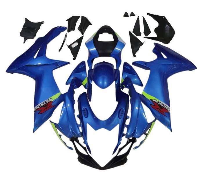Suzuki GSXR750 Fairings (2011-2024) Blue, Neon Yellow, White at KingsMotorcycleFairings.com