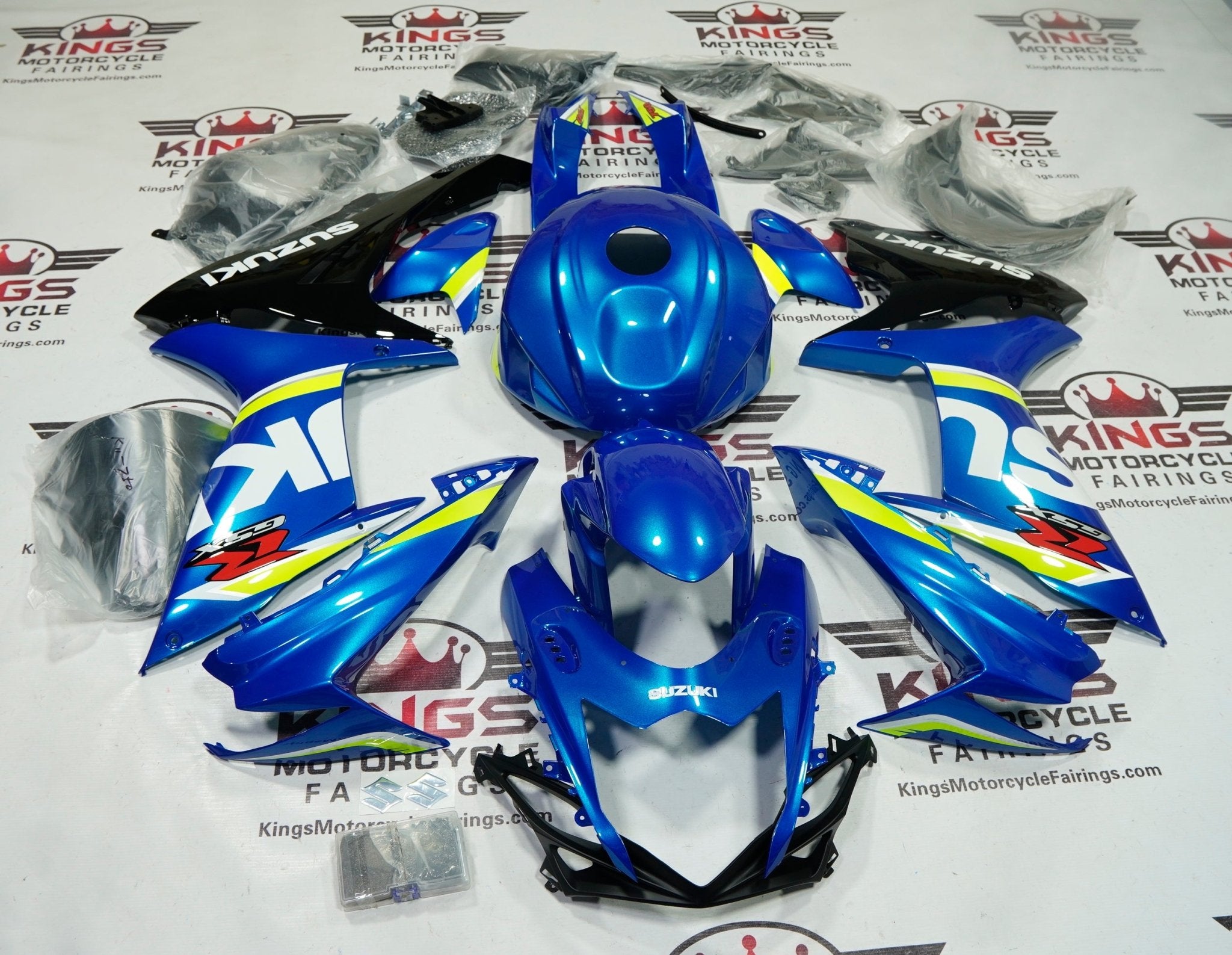 Suzuki GSXR750 Fairings (2011-2024) Blue, White, Black, Green at KingsMotorcycleFairings.com