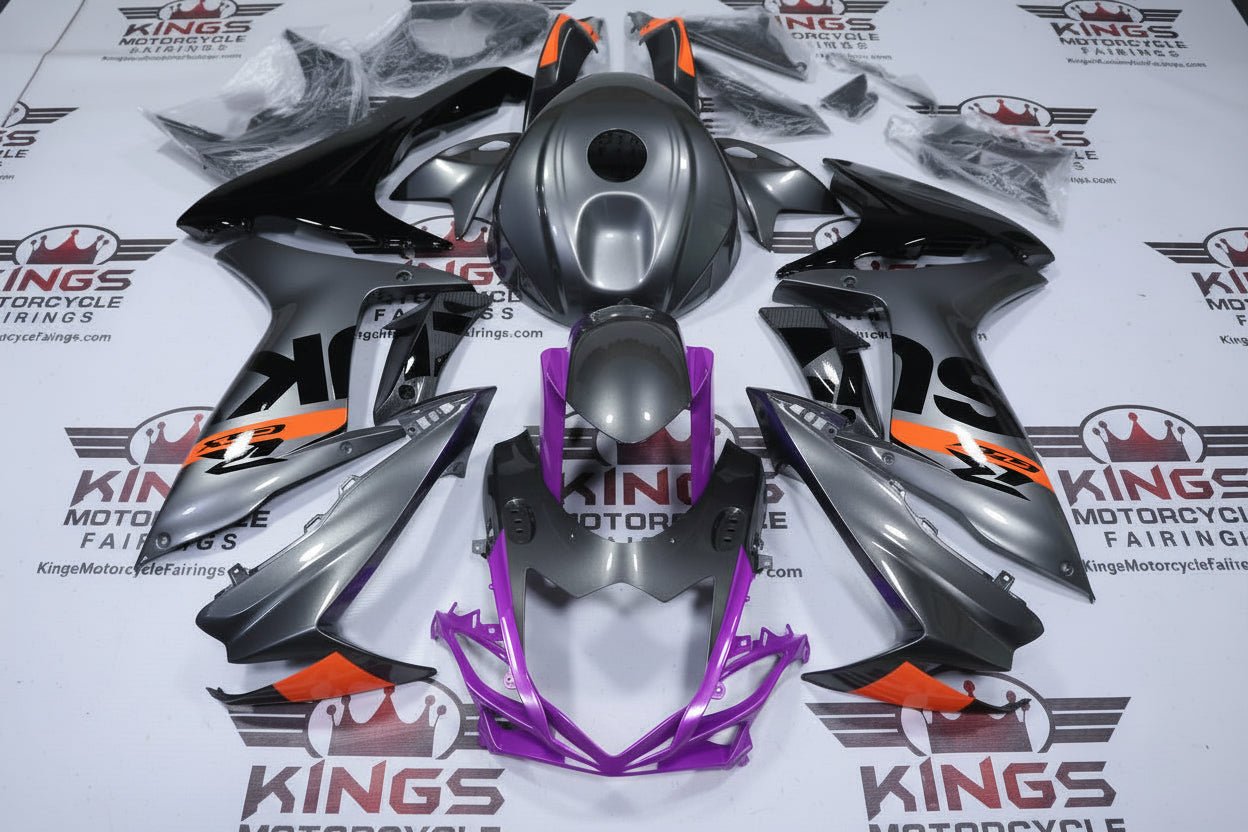 Suzuki GSXR750 Fairings (2011-2024) Gray, Purple, Orange, Black at KingsMotorcycleFairings.com