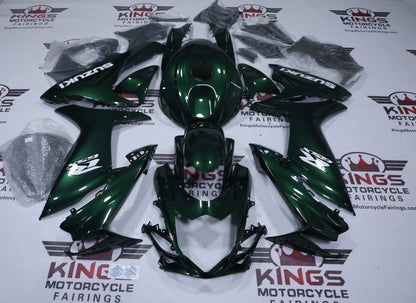 Suzuki GSXR750 Fairings (2011-2024) Green Emerald, White at KingsMotorcycleFairings.com