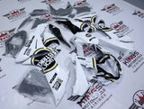Suzuki GSXR750 Fairings (2011-2024) Lucky Strike White, Black, Gold at KingsMotorcycleFairings.com